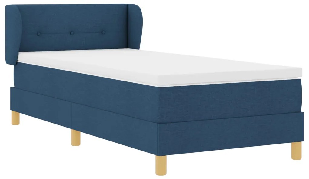 Boxspring Ágy Matracokkal Kék 90x190 cm Szövet