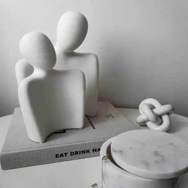 Fehér asztali dísz, 20 x 5,5 x 14,5 cm