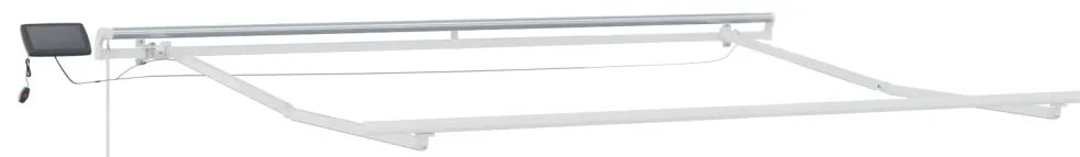 Kézi behúzható napellenző LED-del Zöld és Fehér 300x250 cm