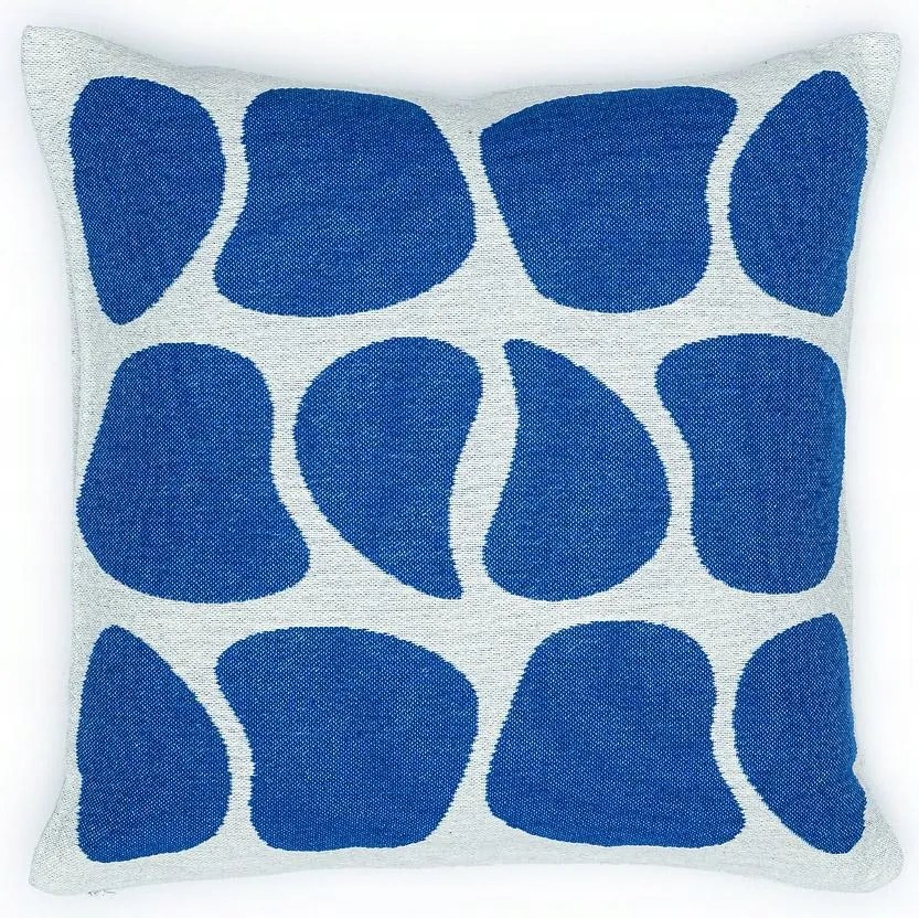 Pamut-akril párnahuzat 50x50 Kavicsok kék