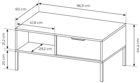 Dohányzóasztal Lyran 2S (antracit + arany). 1071360