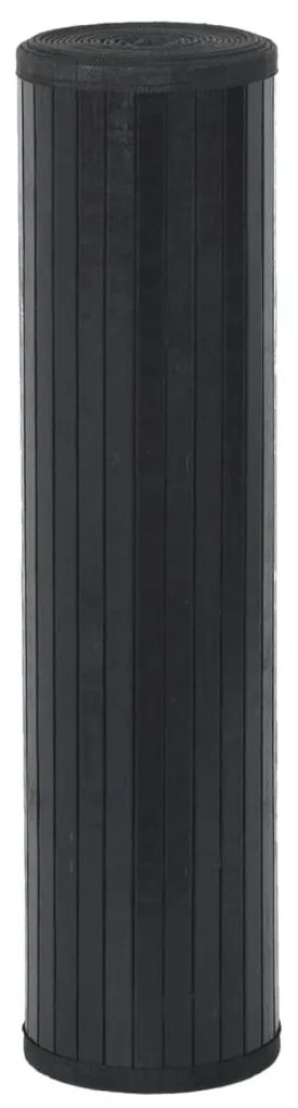 négyszögletű fekete bambusz szőnyeg 70 x 1000 cm