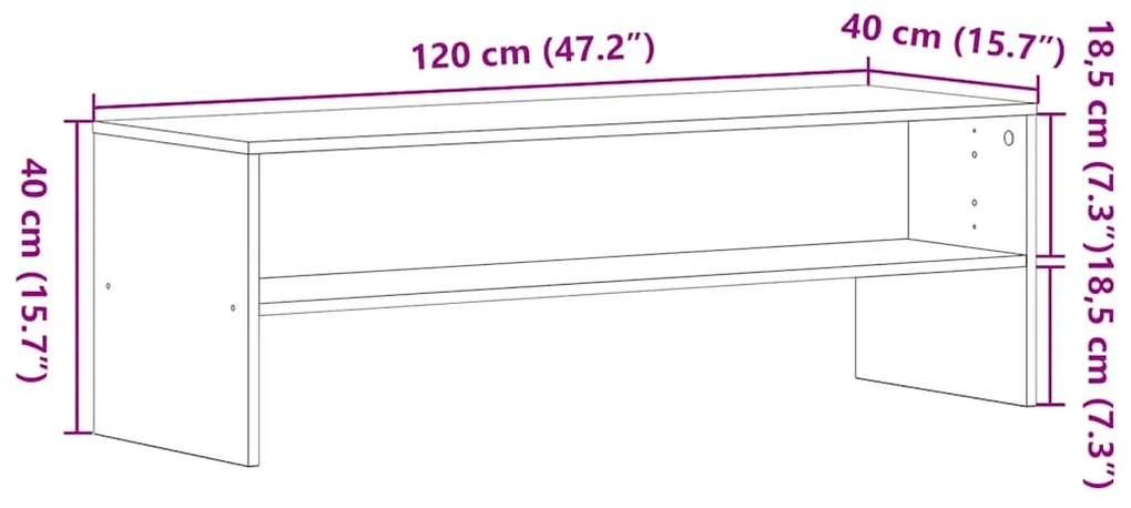fekete tölgy színű szerelt fa TV-szekrény 120 x 40 x 40 cm