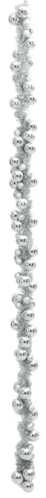 Karácsonyi gömb girland Ezüst 186 cm Polisztirol