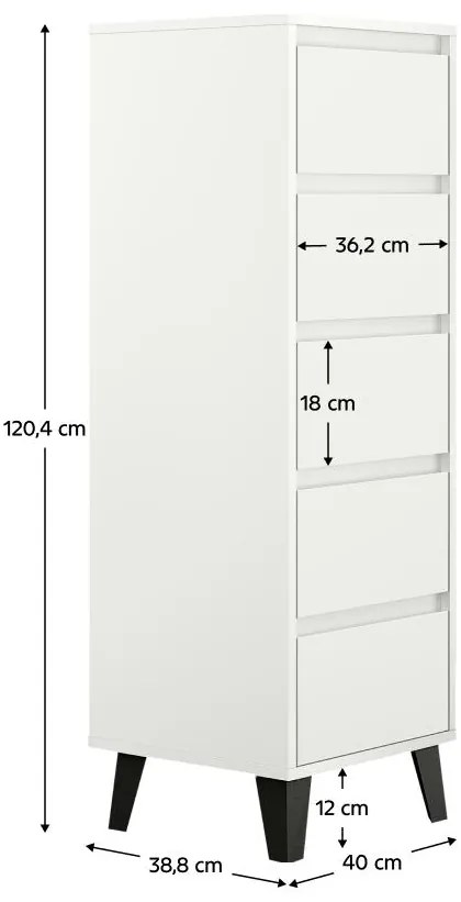 Komód Brisas 3 (fehér + fekete). 1116257