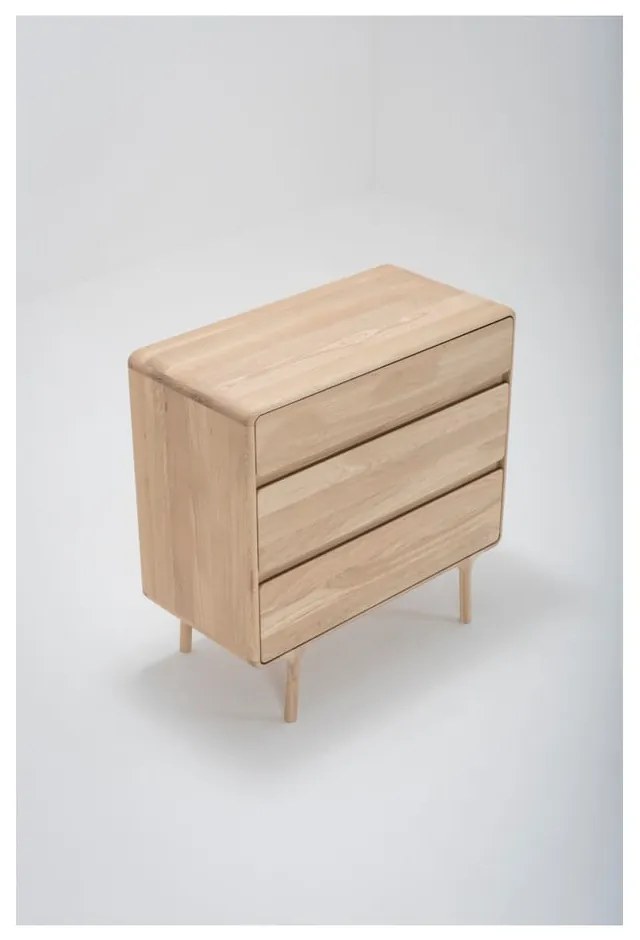 Fawn tömör tölgyfa komód 3 fiókkal - Gazzda