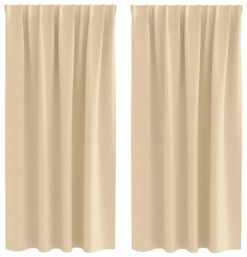 Függönyök függönyökkel 2 pcs Krém 175x140cm Poliészter