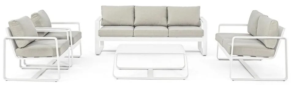 Fehér alumínium kerti kanapé Merrigan – Bizzotto