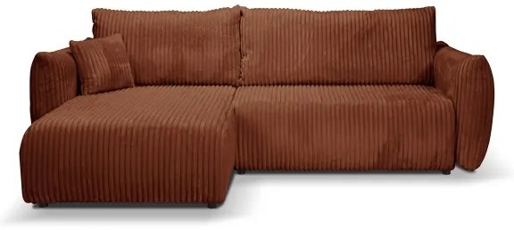 Univerzális, kihúzható L-alakú sarokülőgarnitúra tárolóval FRIDA barna