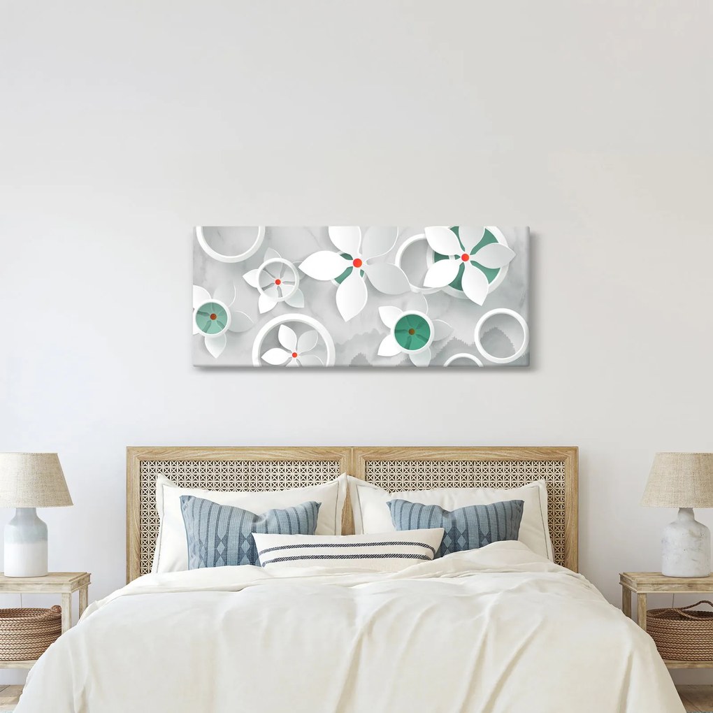 Virágos absztrakció képe (120x50 cm)