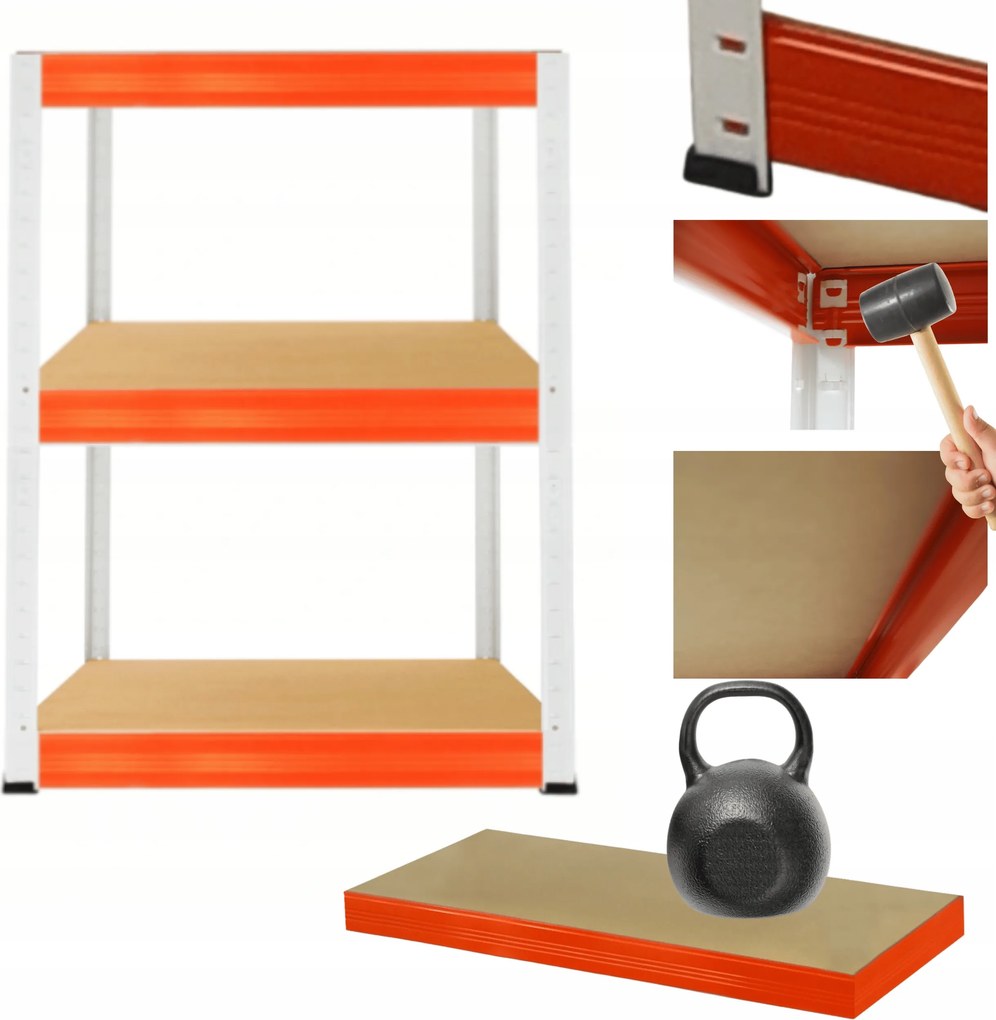 Tárolószekrény garázs fém állvány Helios 106x50x50cm 3Px175kg Pl