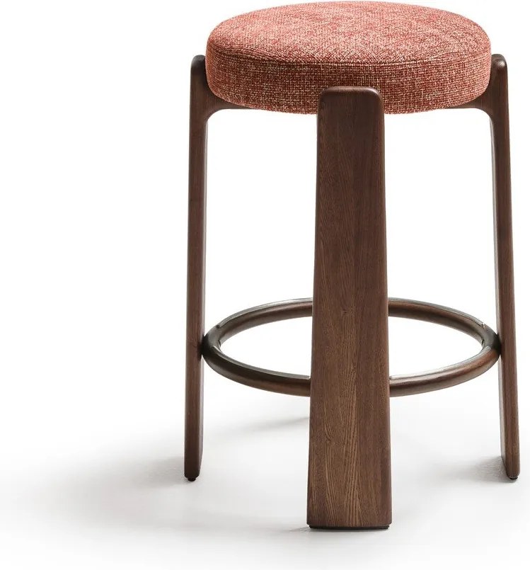 Terrakotta színű-sötét natúr színű kőrisfa bárszék (ülésmagasság 75 cm) Granite – Kave Home