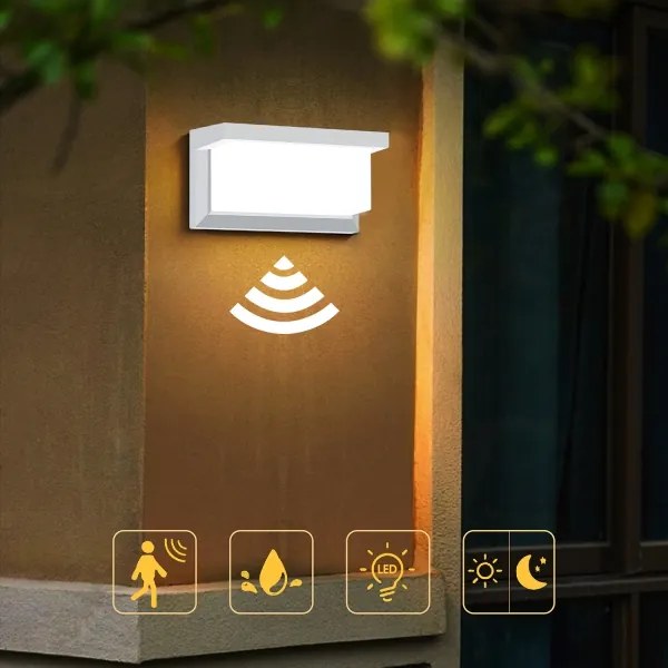 Brilagi-LED Kültéri fali lámpa érzékelővel BRICKY LED/12W/230V fehér IP54