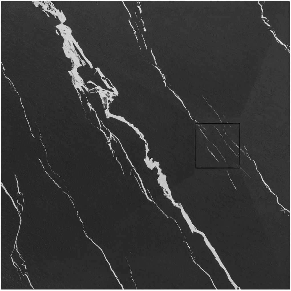 Zuhanytálca Magnum CARRARA BLACK 90x90