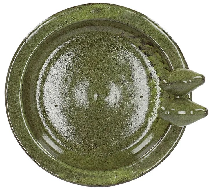 Kerámia madáretető és itató, zöld