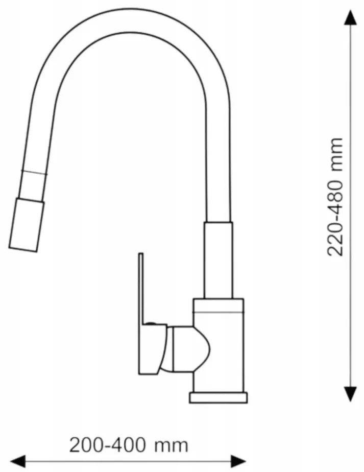 Caldo Freddo álló mosogató csaptelep FEKETE - FEKETE flexibilis kifolyócsővel