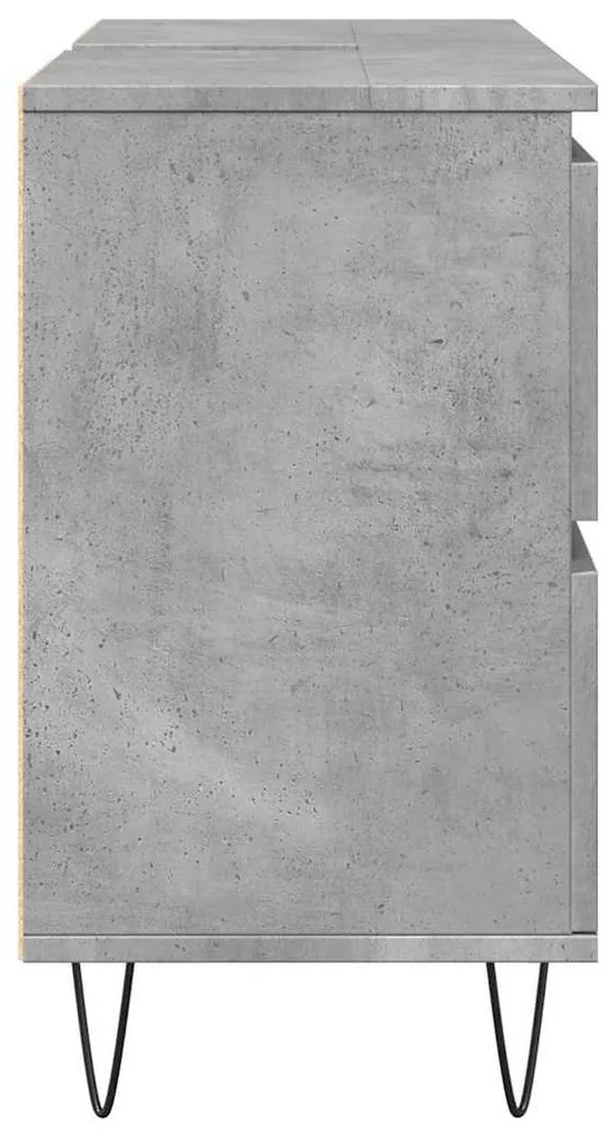 Betonszürke szerelt fa fürdőszobaszekrény 80 x 33 x 60 cm