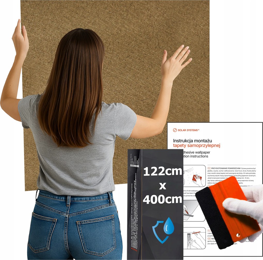 Öntapadós tapéta Vízálló Konyha Fal Bútor Arany Bronz