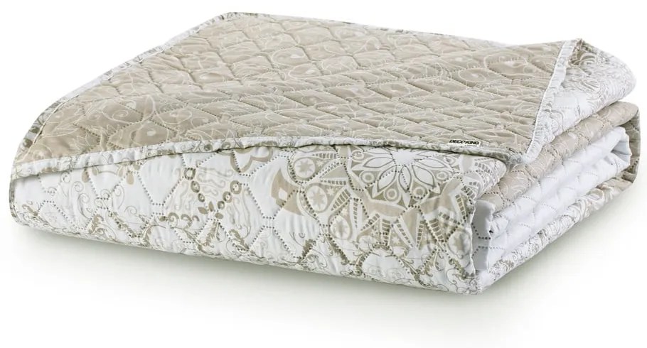 Alhambra bézs kétoldalas mikroszálas ágytakaró, 240 x 260 cm - DecoKing