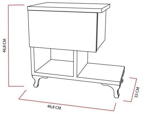 Éjjeli szekrény CAST 46,8x46,8 cm fehér