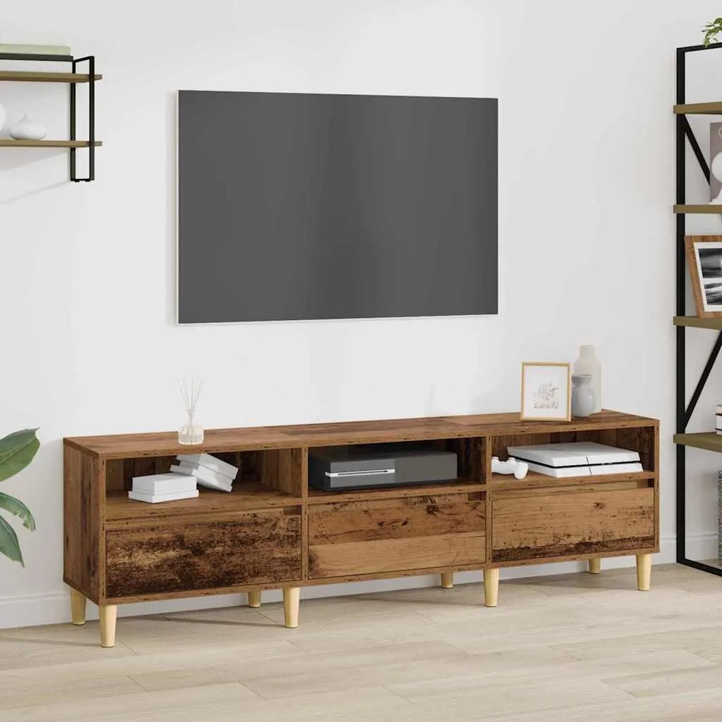 TV szekrény fiókkal Régi fa 150 x 30 x 45 cm Faanyag