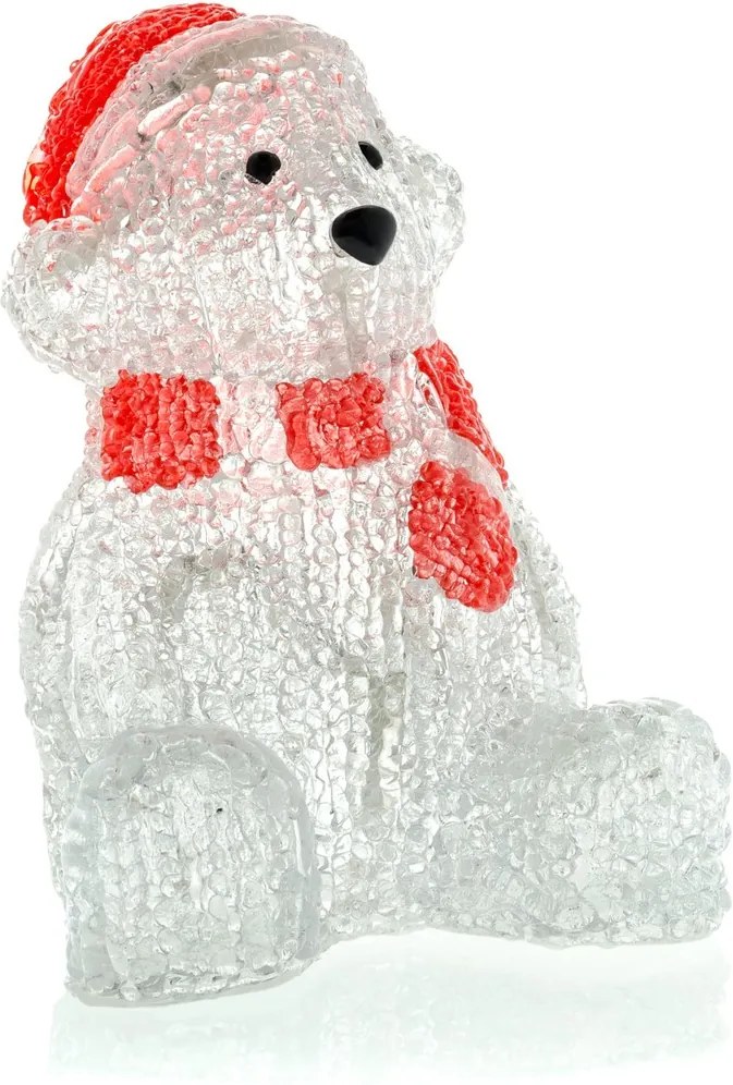 Retlux RXL 252 karácsonyi dekoráció, jegesmedve, akryl, 16 LED, hideg fehér
