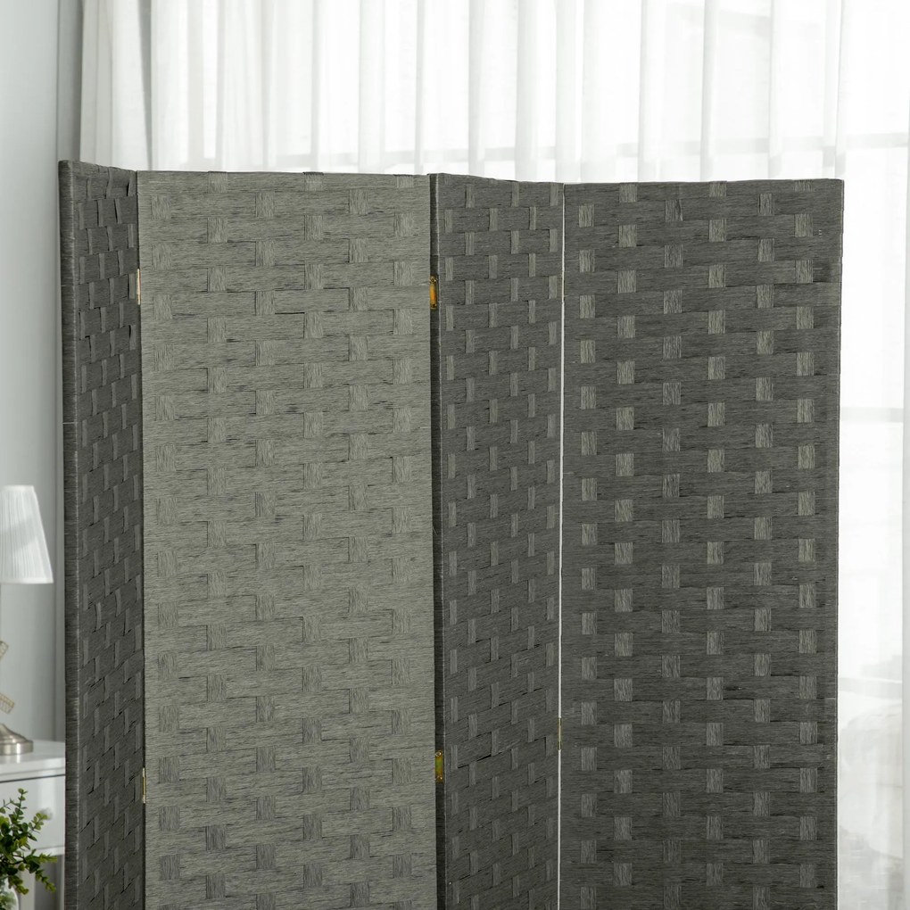 HOMCOM Beltéri Fa 4-Paneles Szobai Elválasztó Képernyő, méretei: 159,5L x 169,5H x 1,6D cm | Aosom
