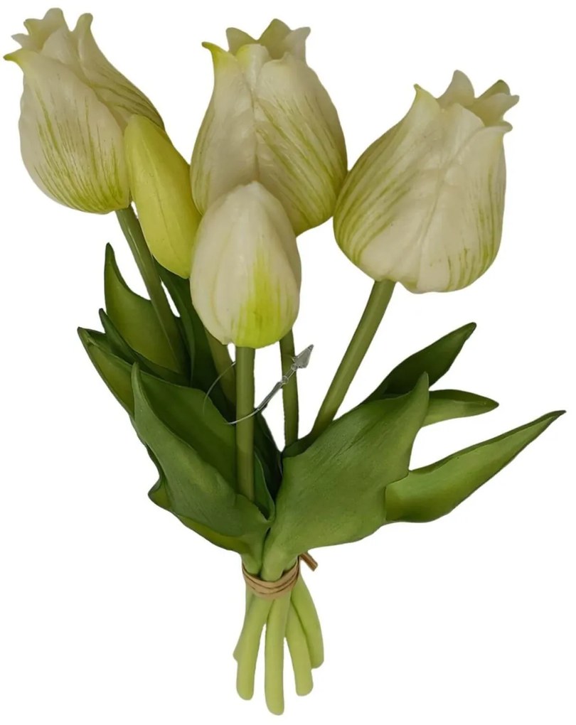 Fehér mű tulipán csokor 25cm