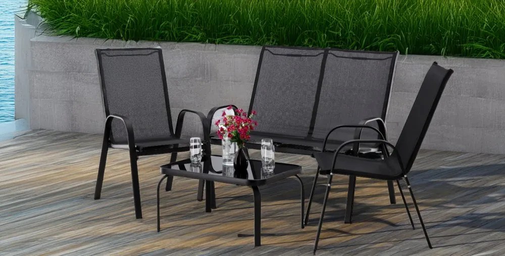 Kerti bútor szett - fekete