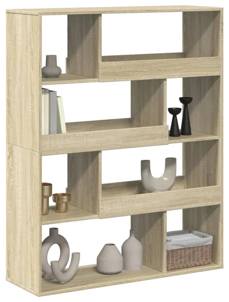 sonoma tölgy színű szerelt fa könyvszekrény 100 x 33 x 125,5 cm
