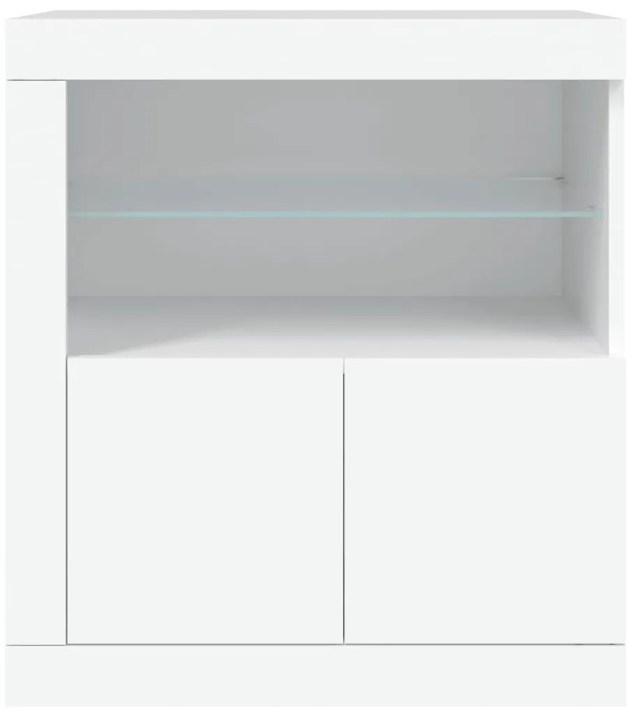 fehér tálalószekrény LED-világítással 60,5 x 37 x 67 cm
