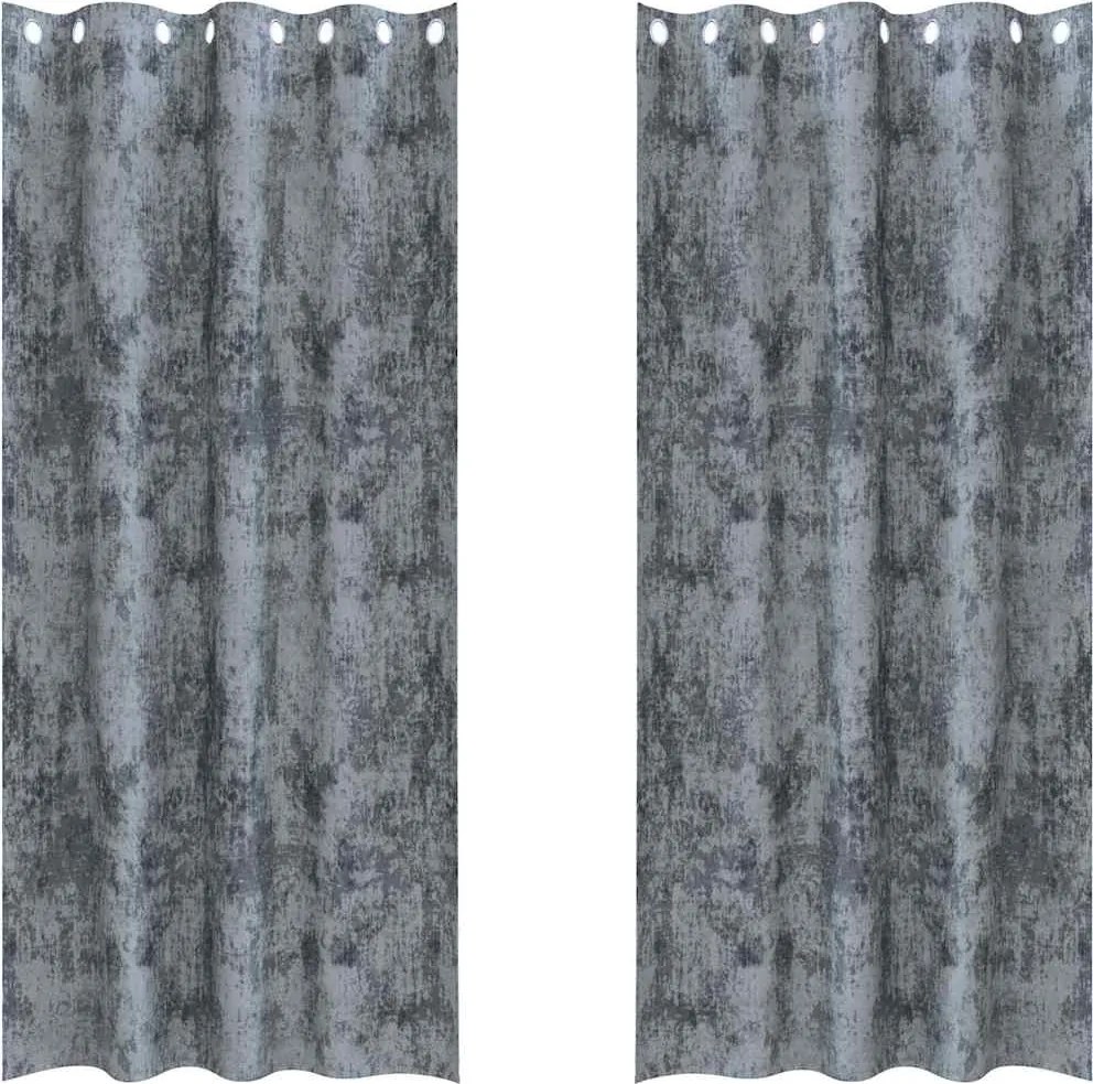vidaXL Bársonyfüggönyök 2 pcs Ezüst Szürke 245 x 140 cm Bársony