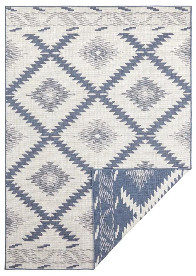 Malibu kék-krémszínű kültéri szőnyeg, 80 x 150 cm - Bougari