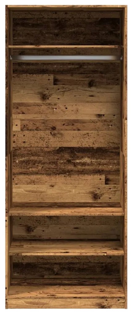 antik fa színű szerelt fa ruhásszekrény 80 x 50 x 200 cm