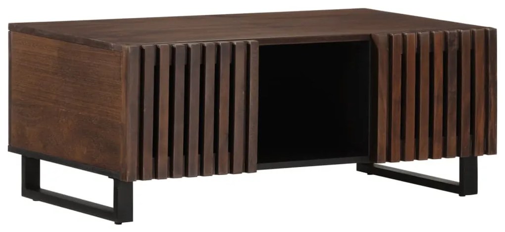 Barna tömör mangófa dohányzóasztal 100 x 55 x 40 cm