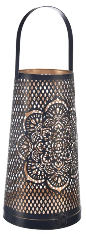 InDecor Fém gyertyatartó Mandala fekete, 17 x 17 x30 cm, L