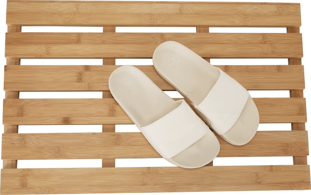 Csúszásgátló szőnyeg a fürdőszobába, természetes lakkozott bambusz, KLERA