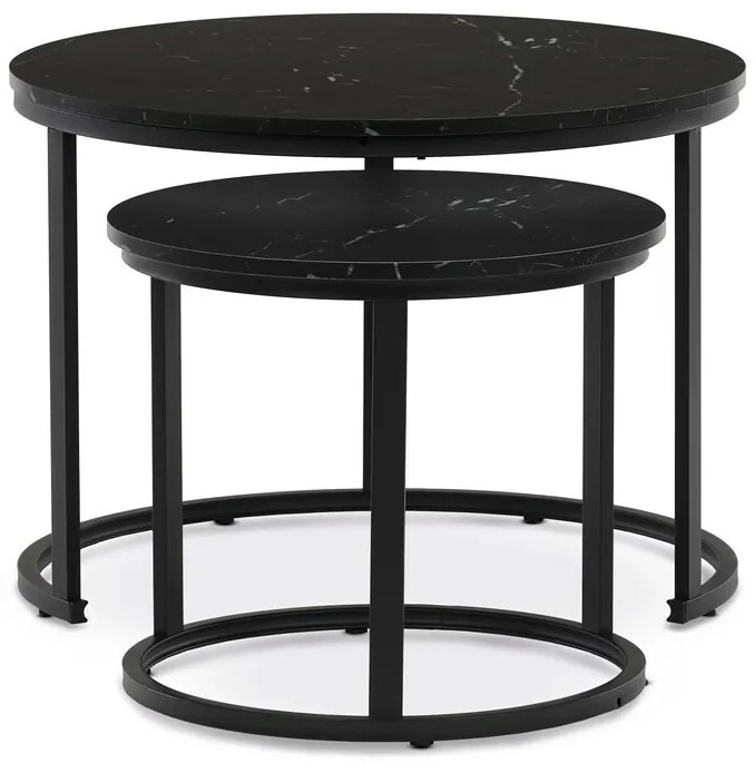 Konferenciaasztalok szett, fekete márvány, 2 db