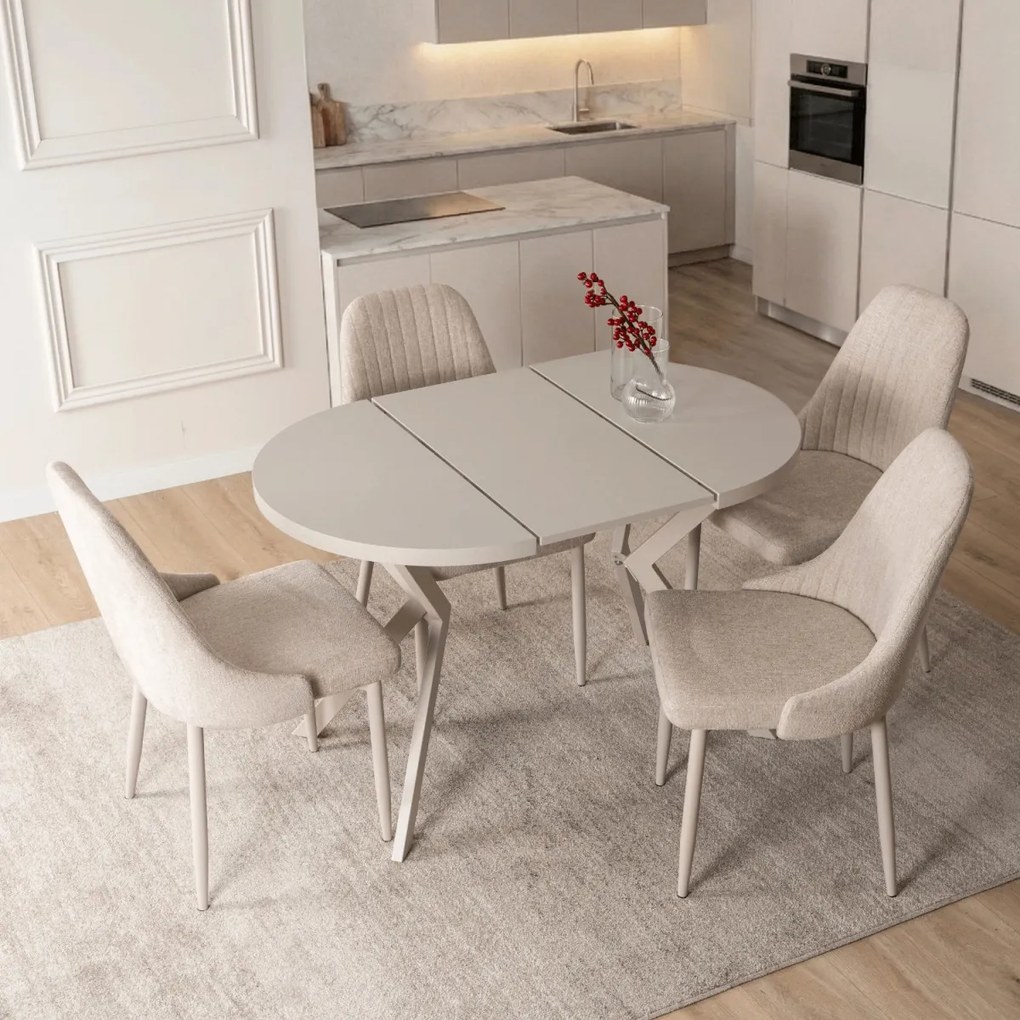 Stół DORIAN Rozkładany 80-160 cm Kaszmir