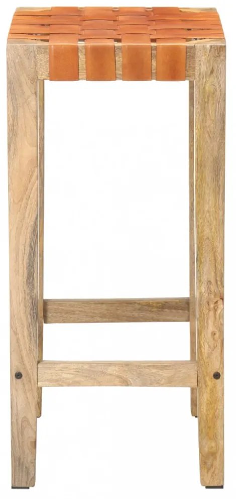 2 db barna valódi bőr bárszék 75 cm