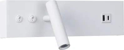 Brilagi-LED NOCTIS fali spotlámpa USB-porttal LED/3W/230V+LED/9W fehér