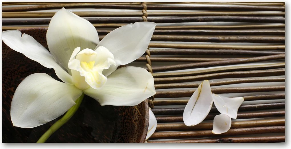 Fotó vászonkép edzett üveg Orchidea 140x70