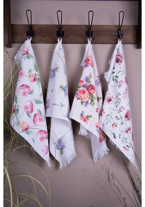 Rózsa mintás pamut konyhai kéztörlő pamut Rustic Rose