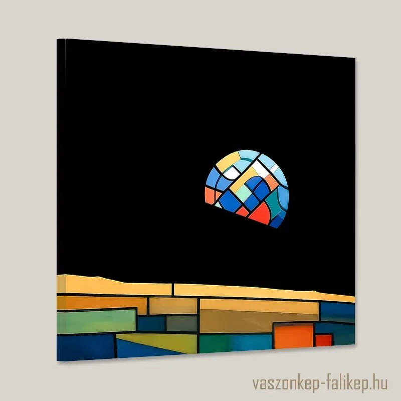 Földkelte NASA 1968 újragondolva falikép – modern űrművészet 40x40cm