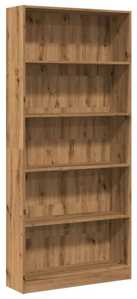 kézműves tölgy szerelt fa könyvespolc 80 x 24 x 176 cm