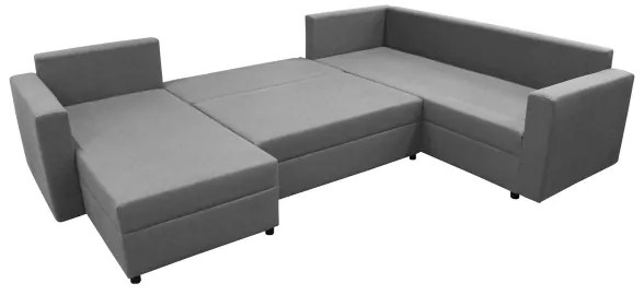 Univerzális ággyá alakítható U-alakú sarokülőgarnitúra tárolóhellyel SEYA szürke