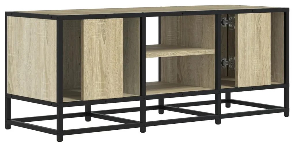 sonoma tölgy színű szerelt fa és fém TV-szekrény 100x35x41 cm