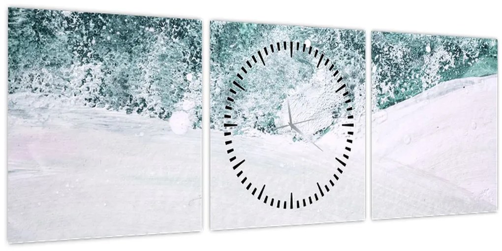 Kép - Türkiz absztrakció (órával) (90x30 cm)