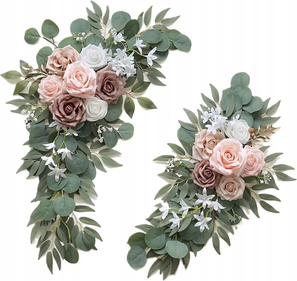 Mesterséges Virágok, mint Élő Bézs Csokrok Esküvői kompozíciók Esküvő Boho 2db