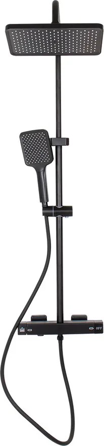 Tulle || Black zuhanyszett, termosztátos csapteleppel